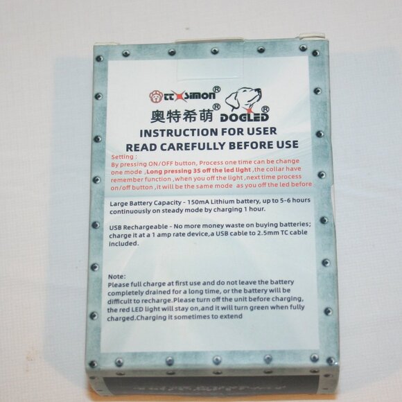 DOGLED Flashing LED Dog Collar Medium Green Fits 15.7-19.7" Neck NEW Pentagon - Picture 12 of 14